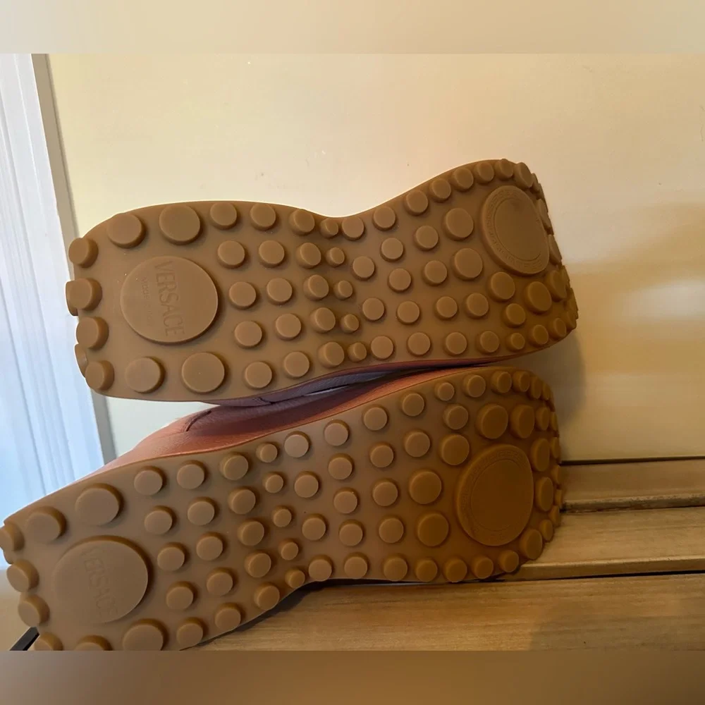 Versace 80mm Triplatform platform leather & suede sneakers NEW (AUTHENTIC) - Picture 11 of 16